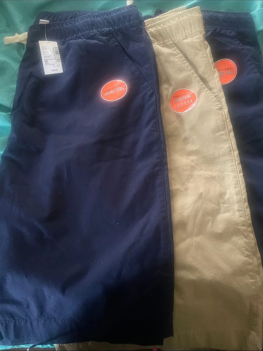 Children’s Place Elastic-Waist Casual shorts in Navy and Khaki New size 20 husky